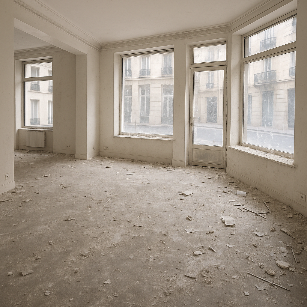 Avant — Nettoyage après travaux — local commercial, Quimper