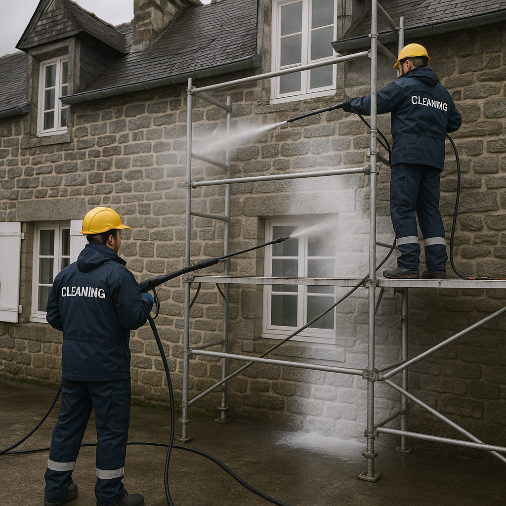 Nettoyage de façades, toitures, gouttières et extérieurs